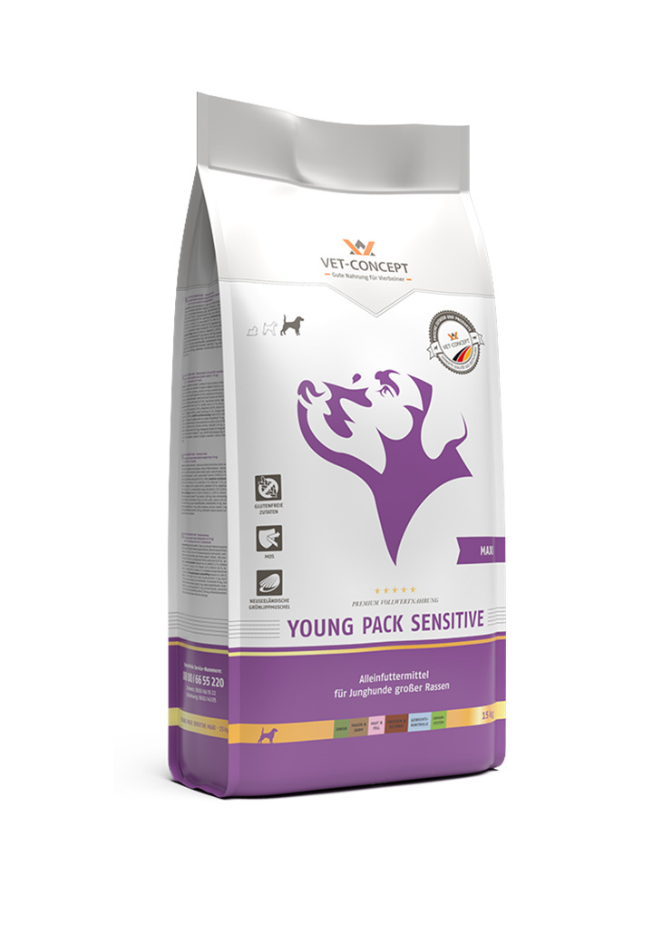 Young Pack Sensitive Maxi Trockennahrung FÜR DEN HUND VetConcept