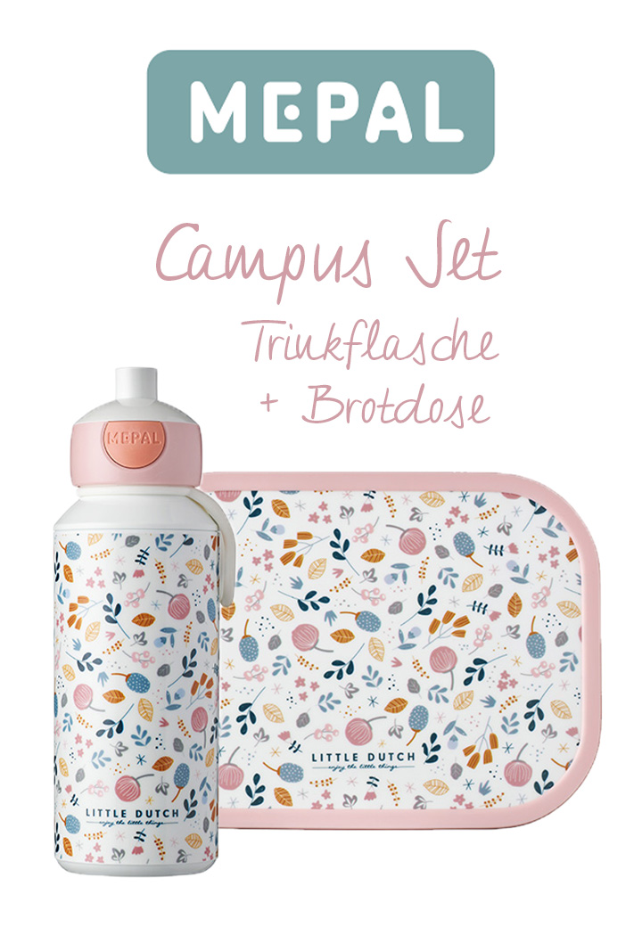 Mepal Campus Set Brotdose und Pop-Up Flasche Spring Flowers