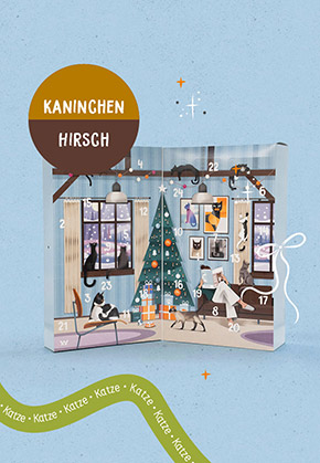 Katzen Adventskalender Kaninchen Hirsch